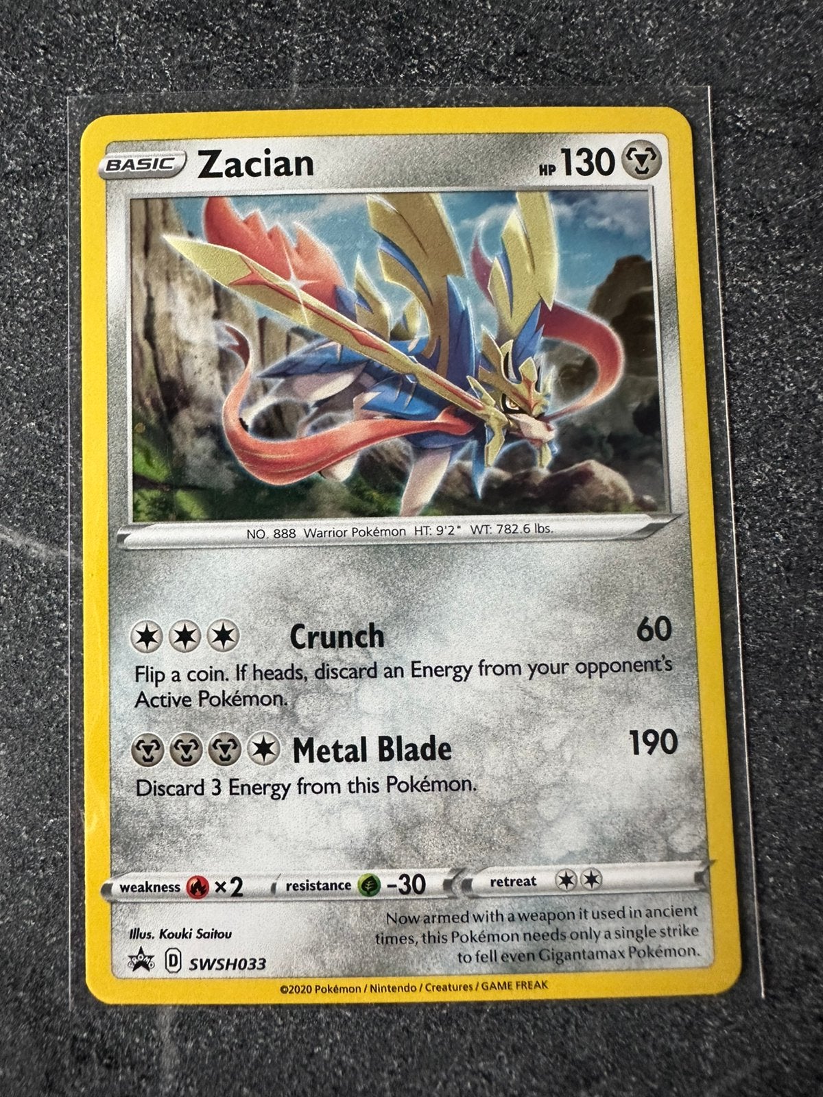 Zacian, Ophalen of Verzenden, Zo goed als nieuw, Losse kaart, Foil