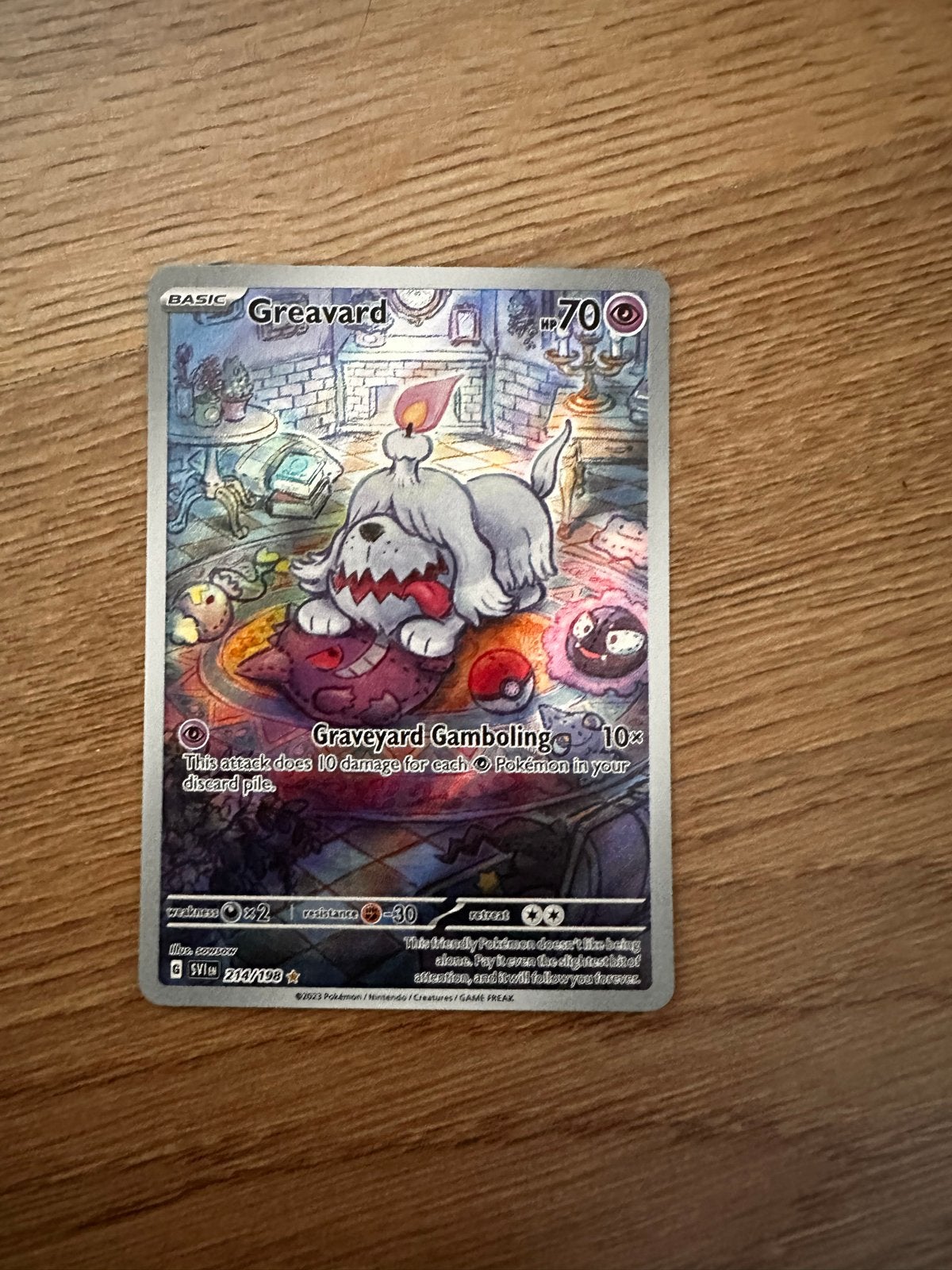 Pokémon Kaart Greavard 214/198 SV1S - Full Art, Hobby en Vrije tijd, Ophalen of Verzenden, Zo goed als nieuw, Losse kaart