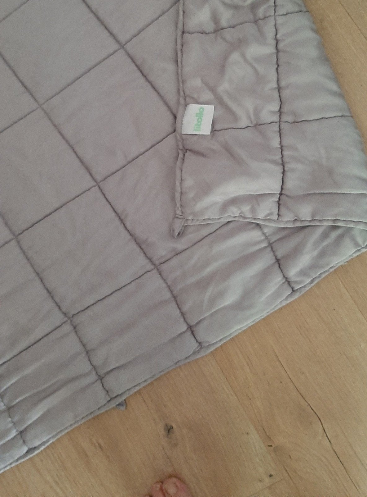 Litollo Luna verzwaringsdeken grijs, 6 kg met fleece hoes, Ophalen, Gebruikt, Eenpersoons, Deken of Dekbed