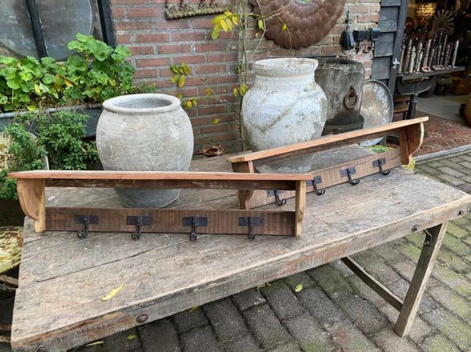 Stoere kapstok van oud Truckwood, Wandkapstok, Nieuw, Ophalen of Verzenden, Nvt