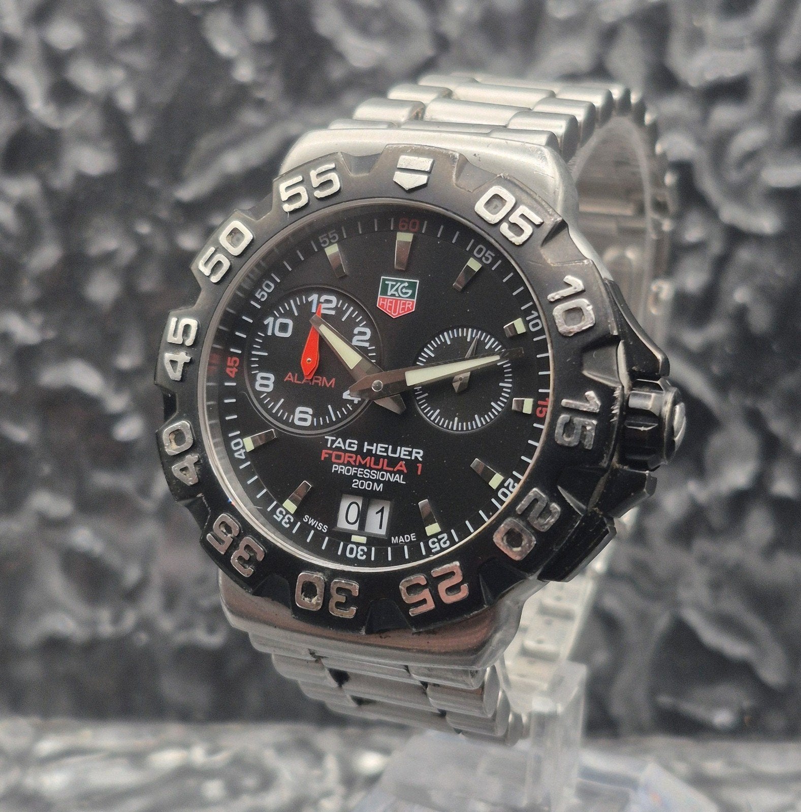 TAG Heuer Formula 1 Alarm Ref. WAH111A Professional Quartz, Info@tagheuer.com, Staal, TAG Heuer, Gebruikt