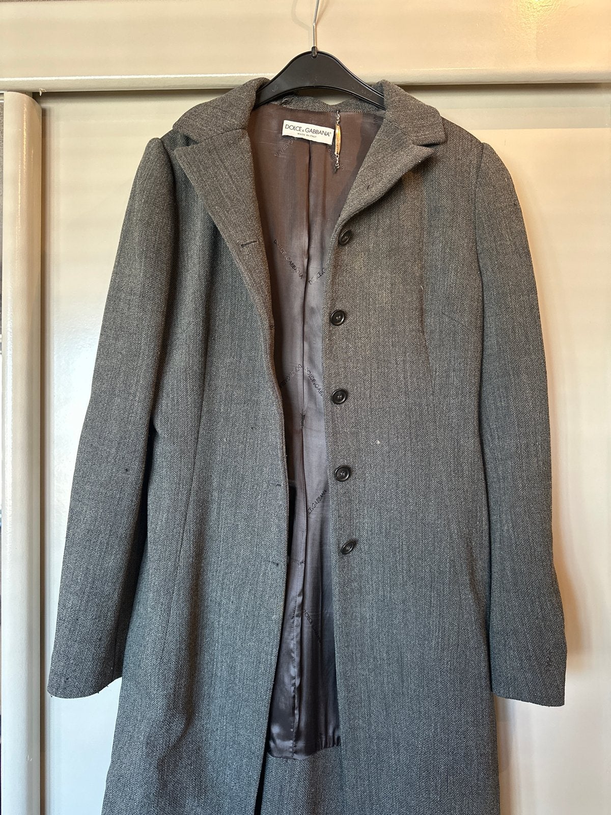 Dolce & Gabbana wollen jas - Maat 44 (M), Ophalen, Zo goed als nieuw, Maat 38/40 (M), Grijs
