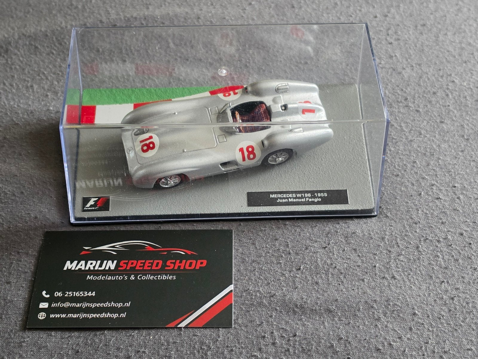 Mercedes W196-1955 Juan Manuel Fangio modelauto, Ophalen of Verzenden