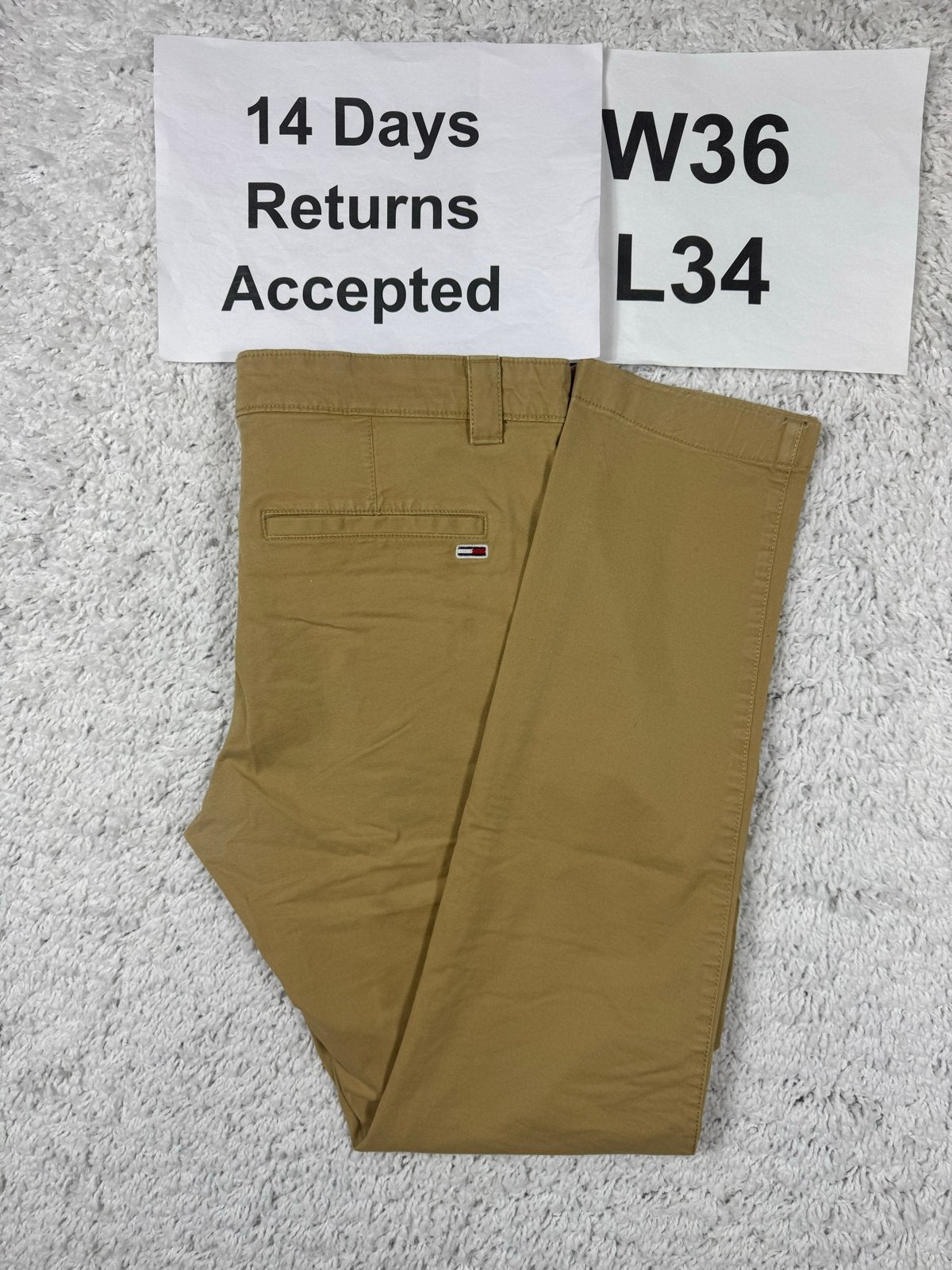 Tommy Jeans Scanton Chino Slim Fit Mosterd W36 L34 2032, Geel, Overige maten, Ophalen of Verzenden, Zo goed als nieuw