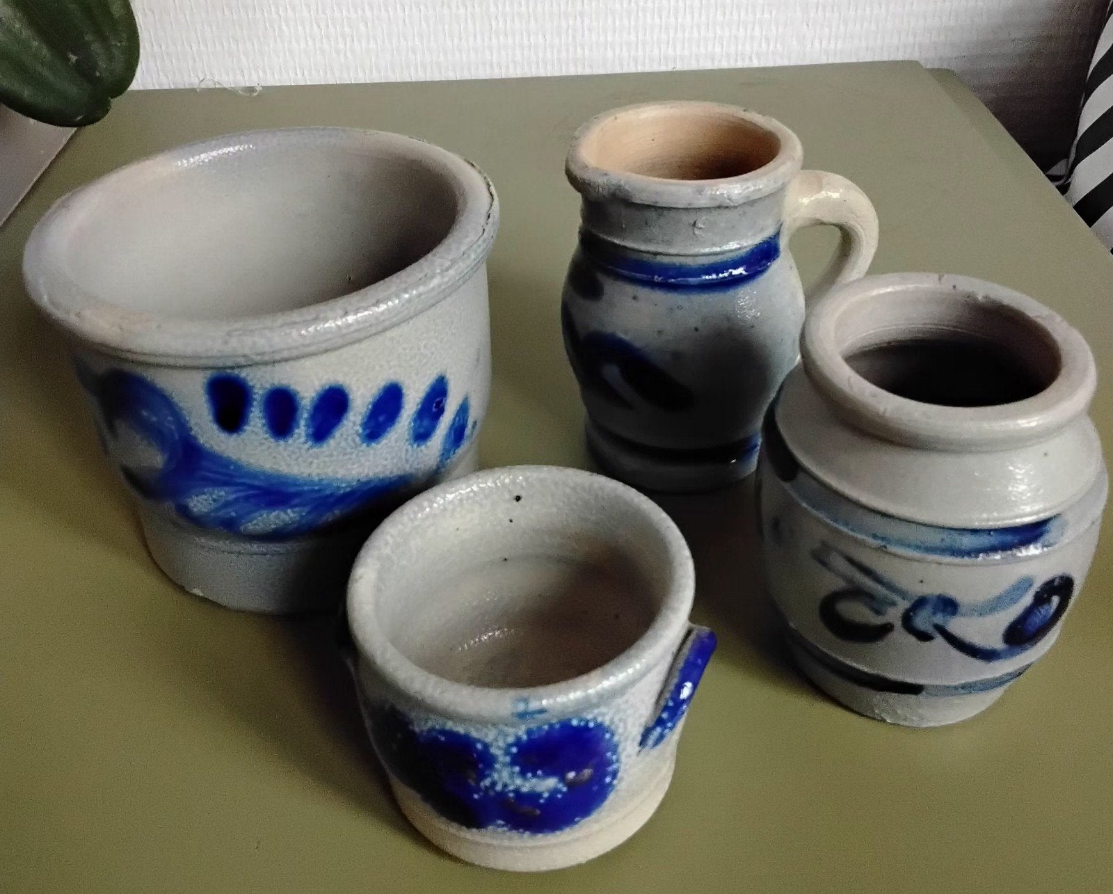 Set van 4 Keulse potjes - 8 cm hoog, Ophalen of Verzenden