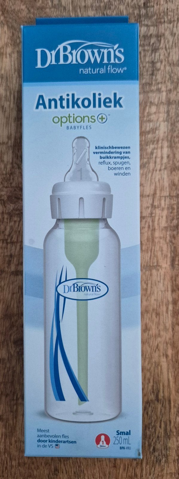 Dr Brown's babyfles 250 ml smalle hals - nieuw in de doos, Ophalen, Nieuw, Babyfles, Dr. Brown's