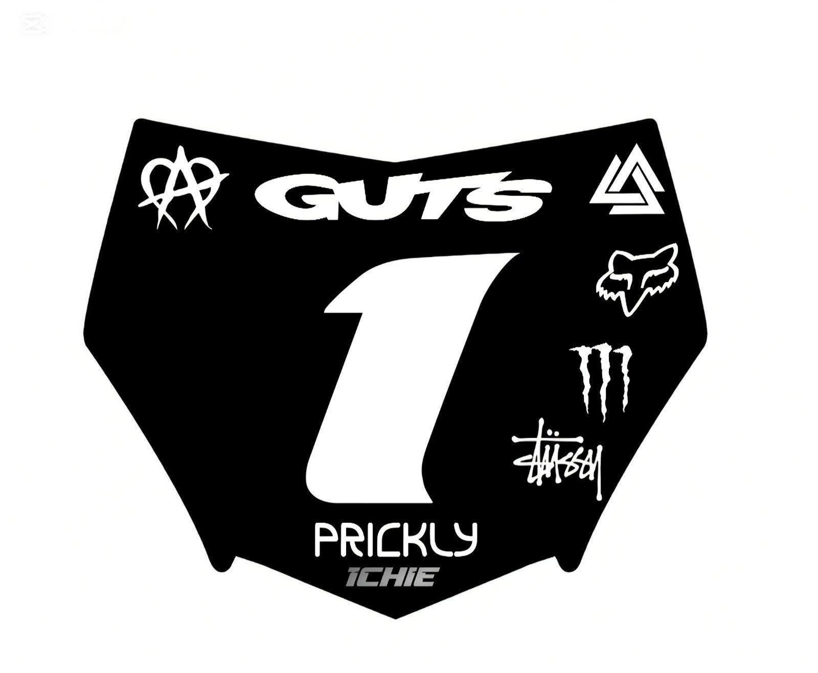 Motocross Nummerplaat Sticker - Zwart met Witte Nummers, Ophalen of Verzenden