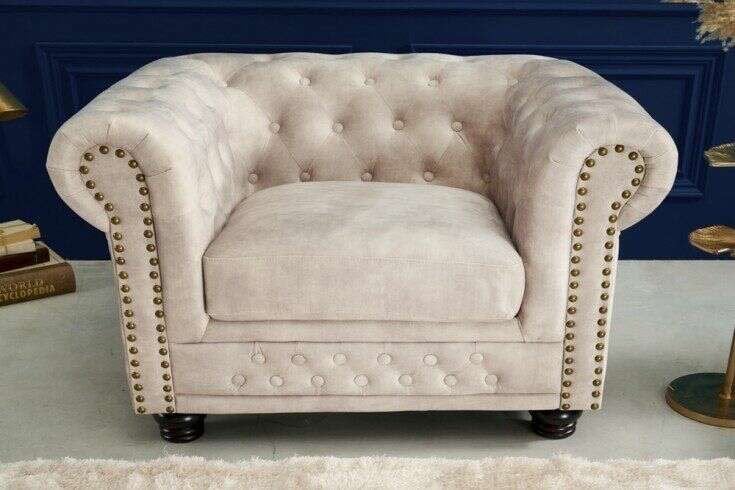 Fauteuil champagne kleur, Huis en Inrichting, Ophalen, Eenpersoons, 75 tot 100 cm, Zo goed als nieuw