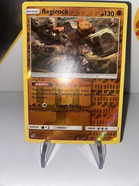 regirock 53/111 reverse holo, Ophalen of Verzenden, Zo goed als nieuw, Losse kaart
