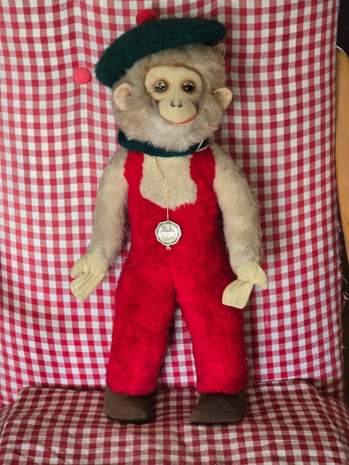 Vintage Baki Plüschtiere Aap Knuffel met Kleding, Ophalen of Verzenden