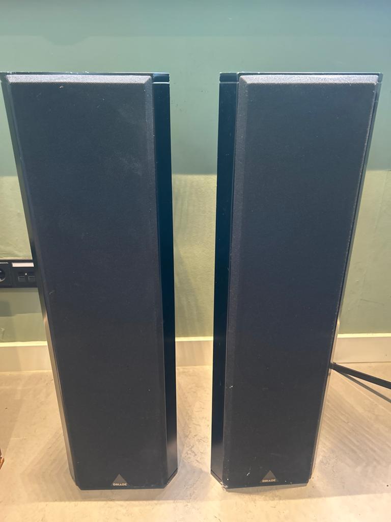 Driade Model 7 Vloerstaande Luidsprekers - Made in Holland, Gebruikt, 60 tot 120 watt, Front, Rear of Stereo speakers, Ophalen