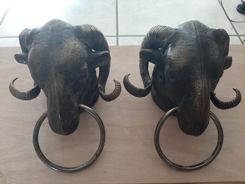 Deurklopper/handdoekhouder ramkop 2 stuks, Ophalen of Verzenden, Nieuw, Metaal