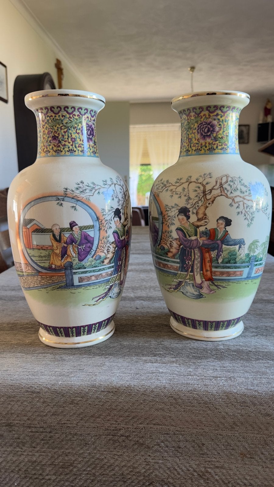 Set van 2 Chinese vazen met traditionele decoratie, Ophalen