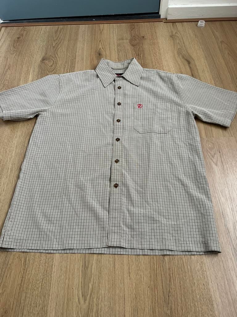 Fjall raven bruin beige geruit overhemd l fjallraven, Beige, Ophalen of Verzenden, Zo goed als nieuw, Halswijdte 41/42 (L)