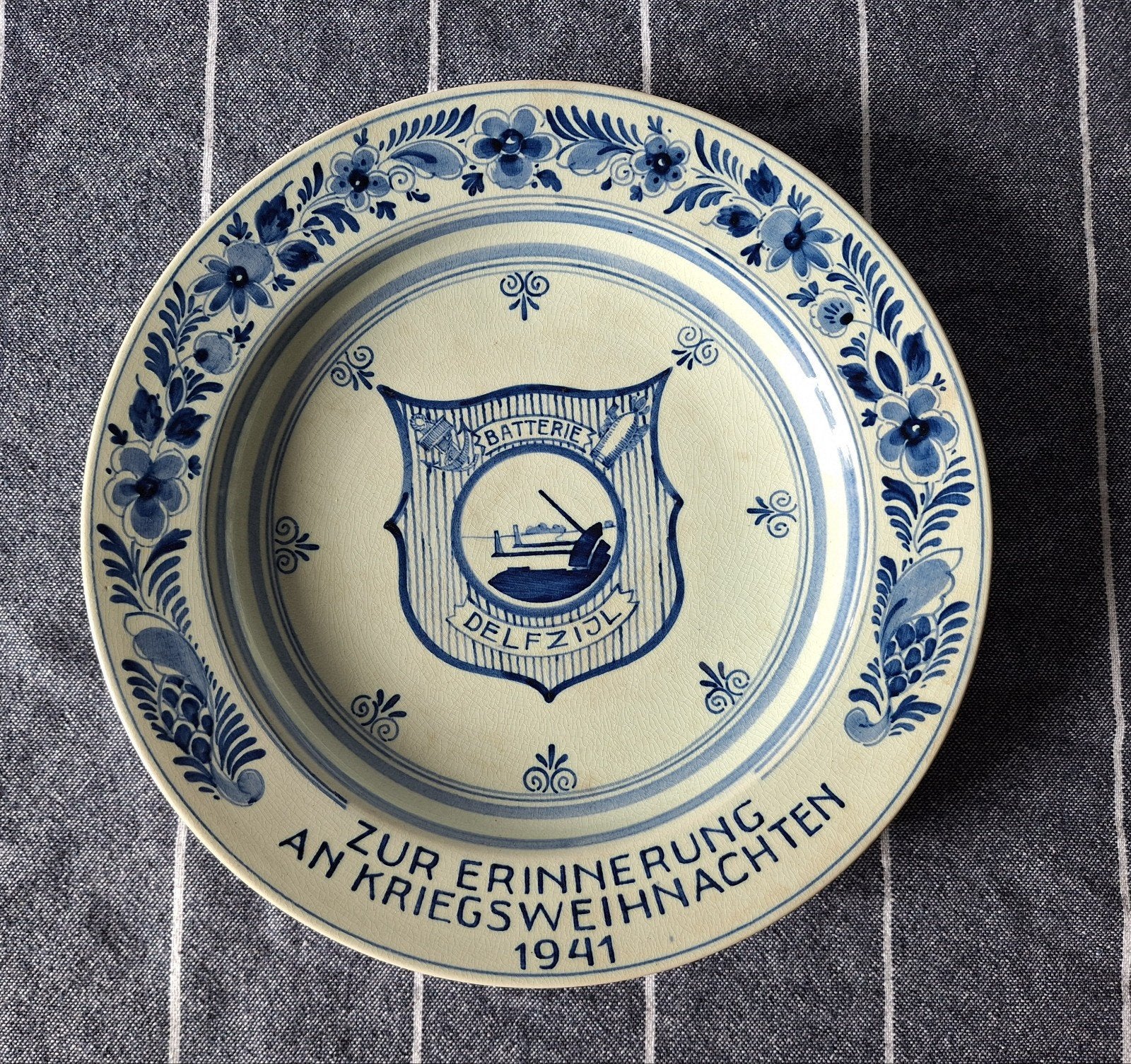 Wandbord Batterie Delfzijl 1941, Verzamelen, Ophalen, Marine, Nederland, Embleem of Badge