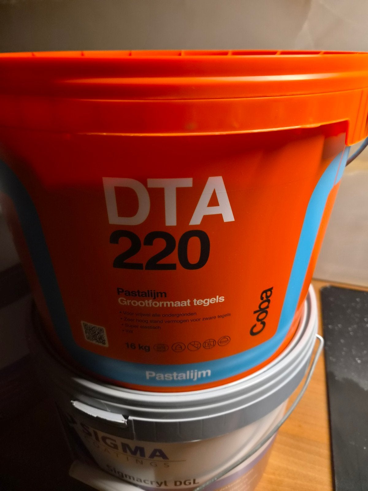 DTA 220 Pastalijm Grootformaat tegels 16 kg ongeopend, Ophalen, Nieuw, Overige materialen, Vloertegels
