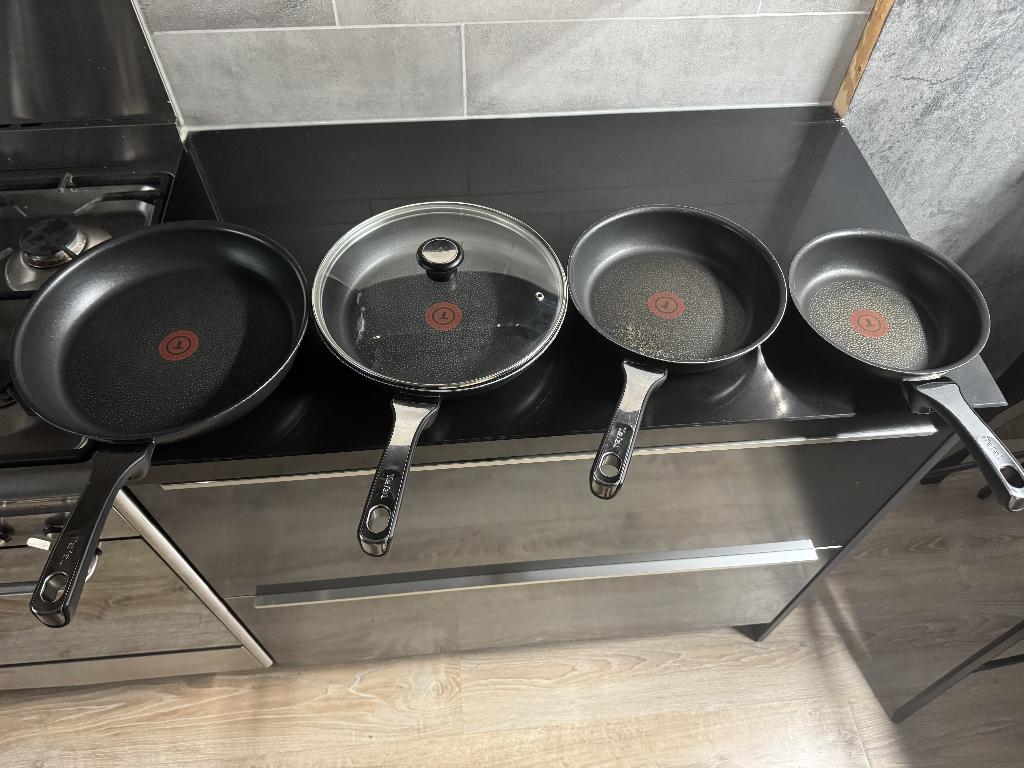 5 Stuk Tefal Pannenset, Overige materialen, Gebruikt, Inductieplaat, Pannenset