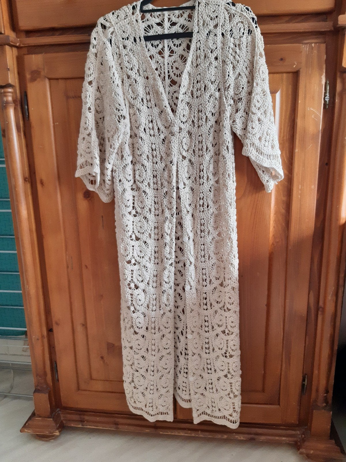 Gehaakt lang vest - Exquiss's, Maat 38/40 (M), Exquiss's, Beige, Ophalen of Verzenden