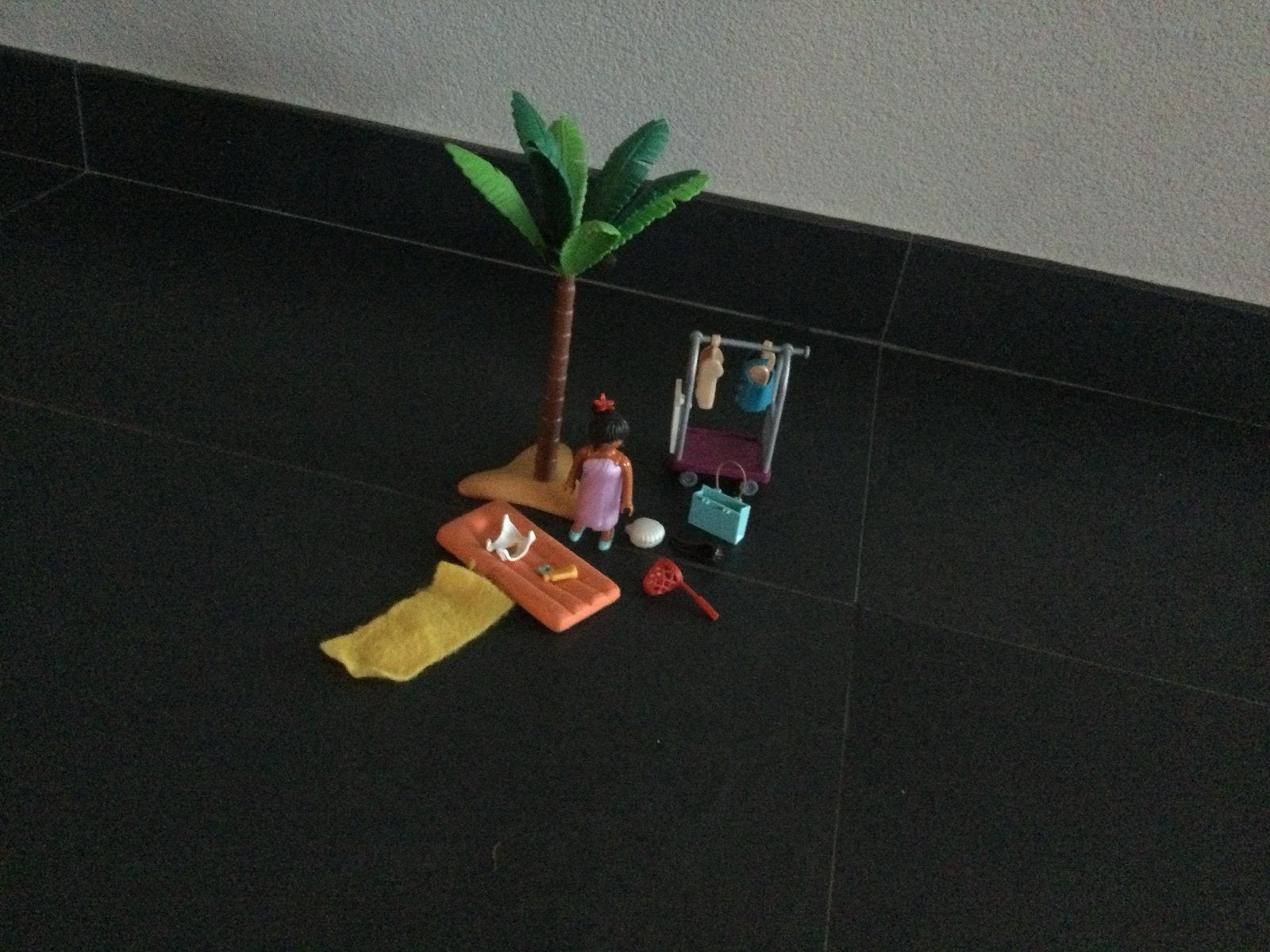 Playmobil strandset met palmboom en accessoires, Kinderen en Baby's, Ophalen of Verzenden, Gebruikt, Overige typen