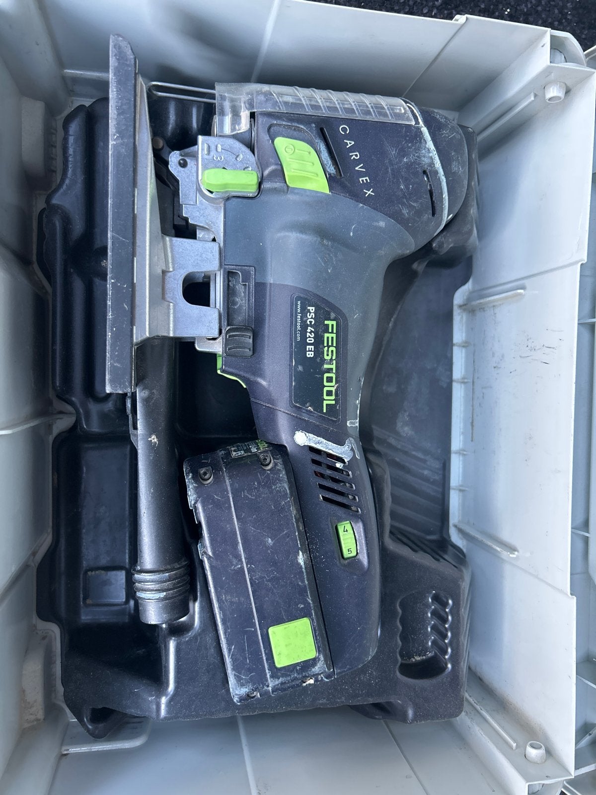 Festool Carvex PSC 420 EB decoupeerzaag (pendel defect), Doe-het-zelf en Verbouw, Ophalen, Gebruikt, Minder dan 600 watt, Decoupeerzaag