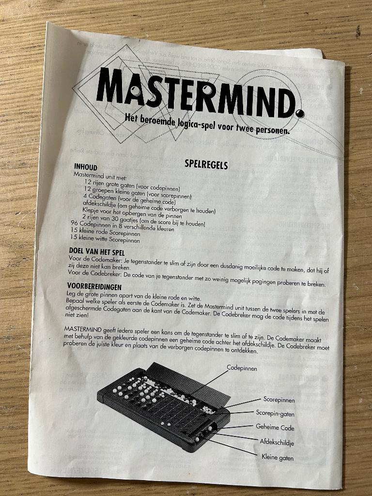 Mastermind | Parker, Hobby en Vrije tijd, Gezelschapsspellen | Bordspellen, Ophalen of Verzenden, Gebruikt