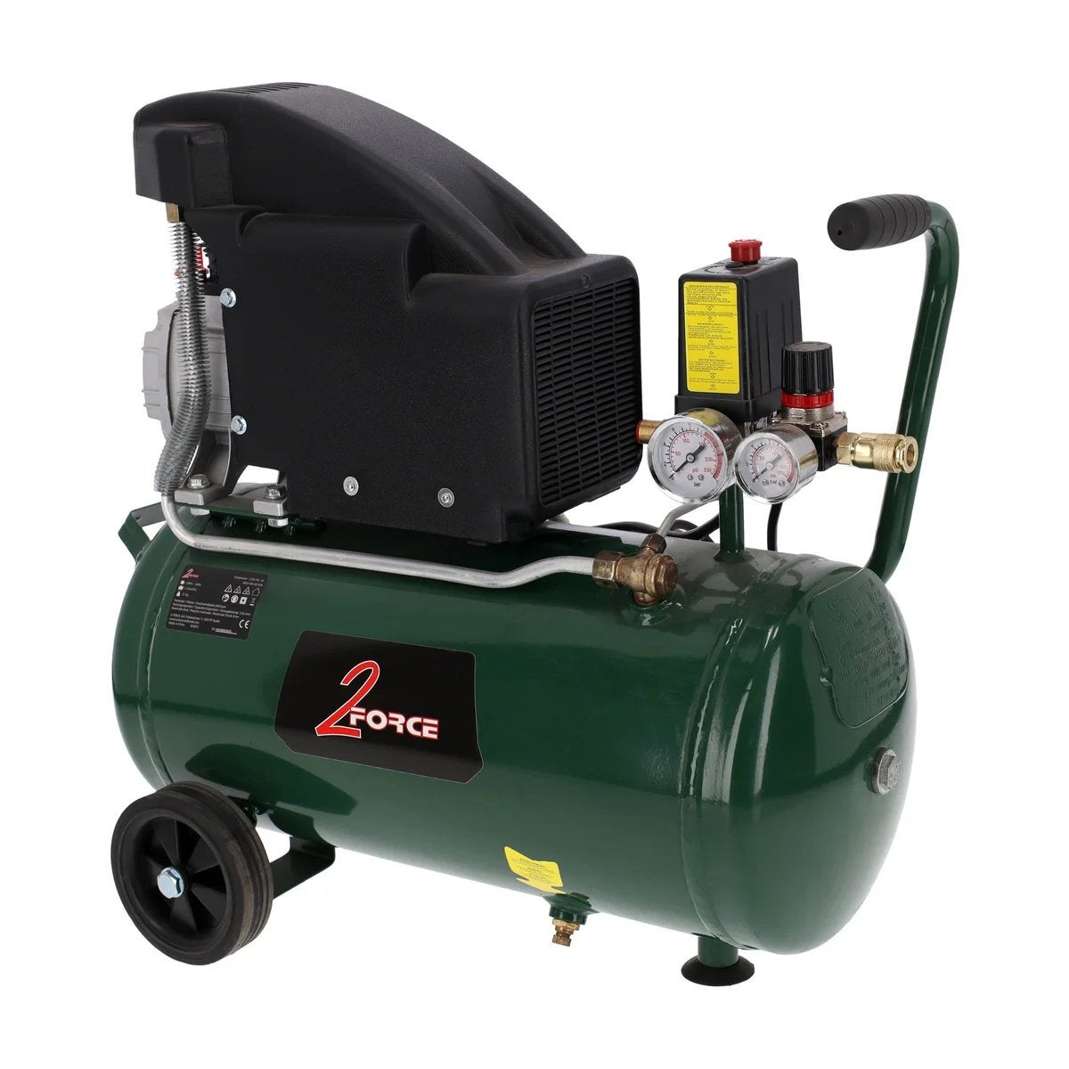 2 Force Compressor - Krachtige en Mobiele Luchtcompressor, 10 bar of meer, Ophalen of Verzenden, Zo goed als nieuw, 25 tot 100 liter