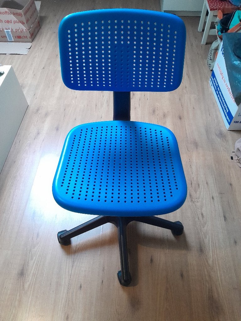 Bureaustoel, Huis en Inrichting, Ophalen, Gebruikt, Blauw, Bureaustoel