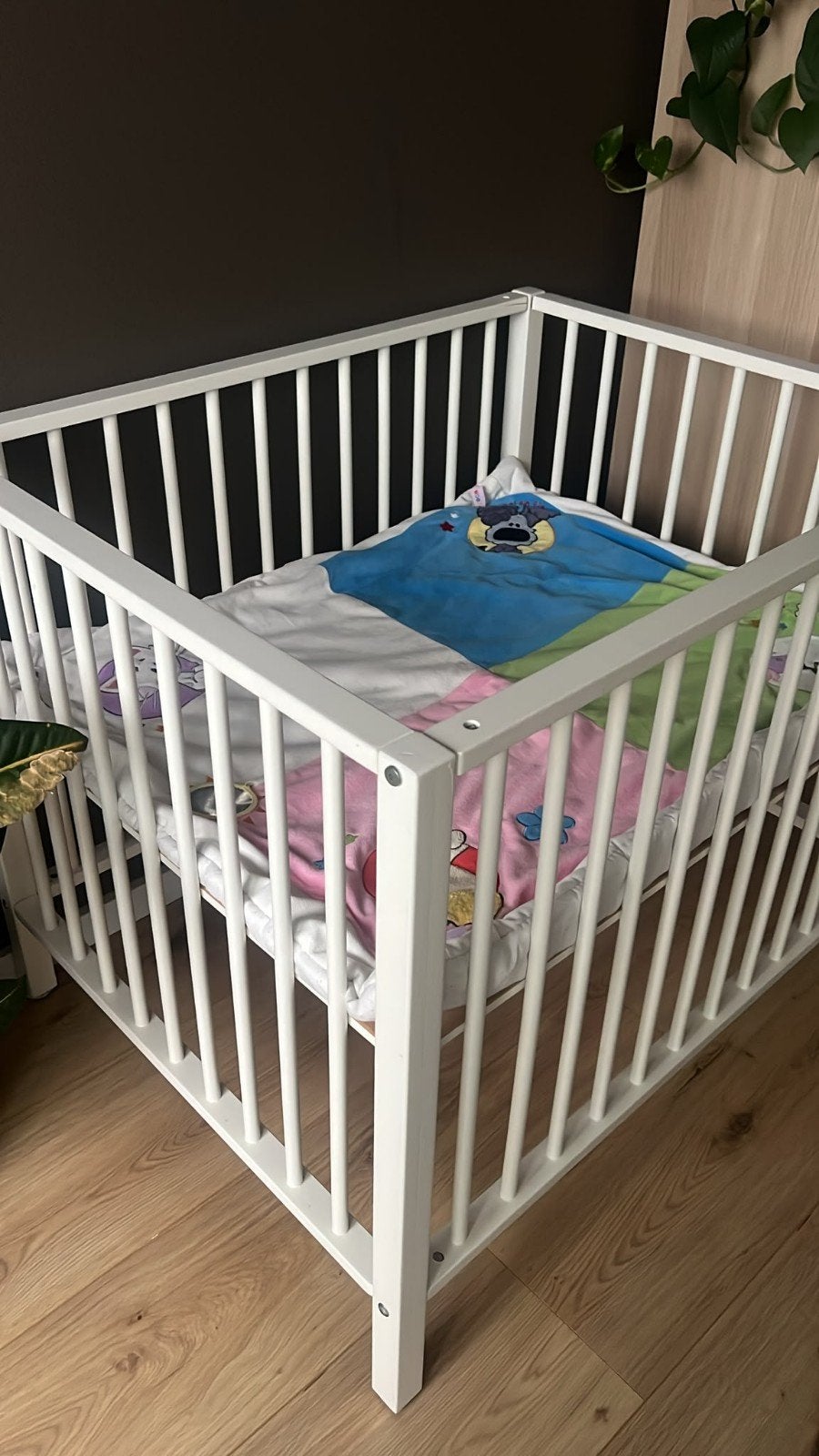 Wit houten box met matras, Kinderen en Baby's, Boxen, Ophalen, Gebruikt