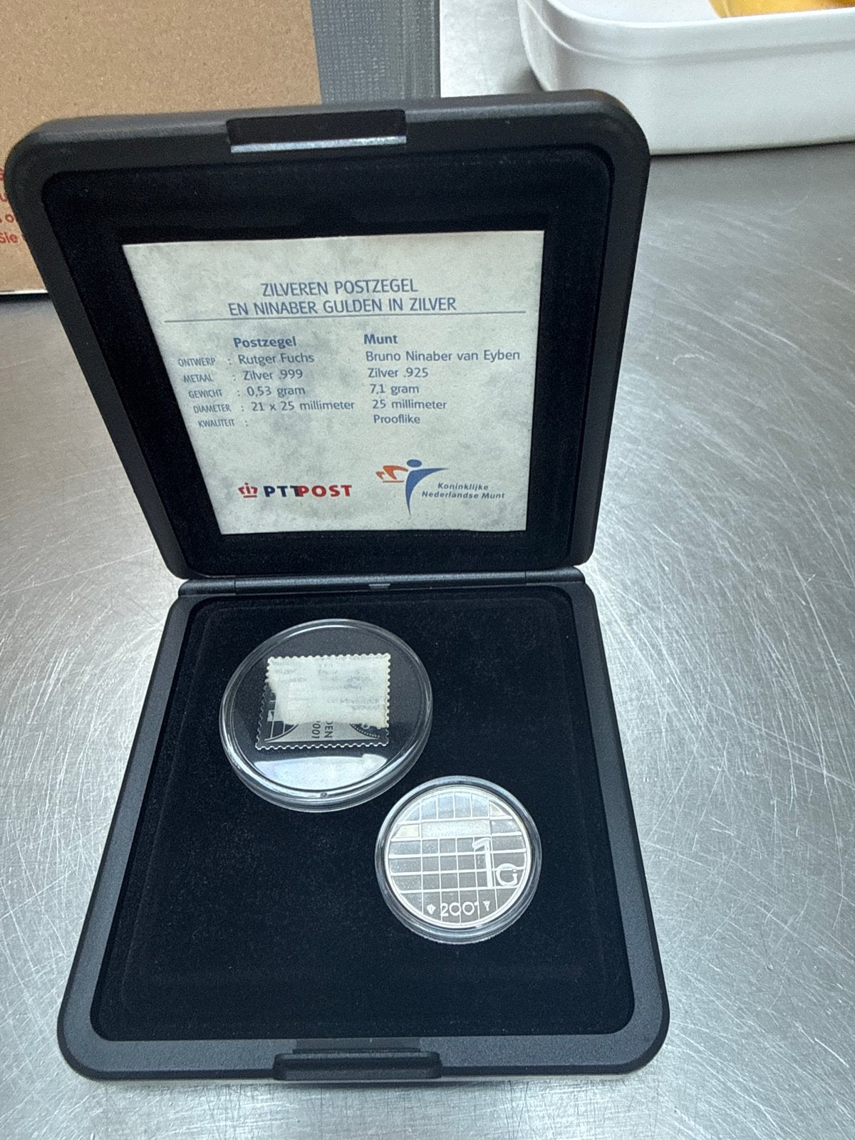 Zilveren Postzegel en Ninaber Gulden in Zilver, 1 gulden, Koningin Beatrix, Zilver, Verzenden