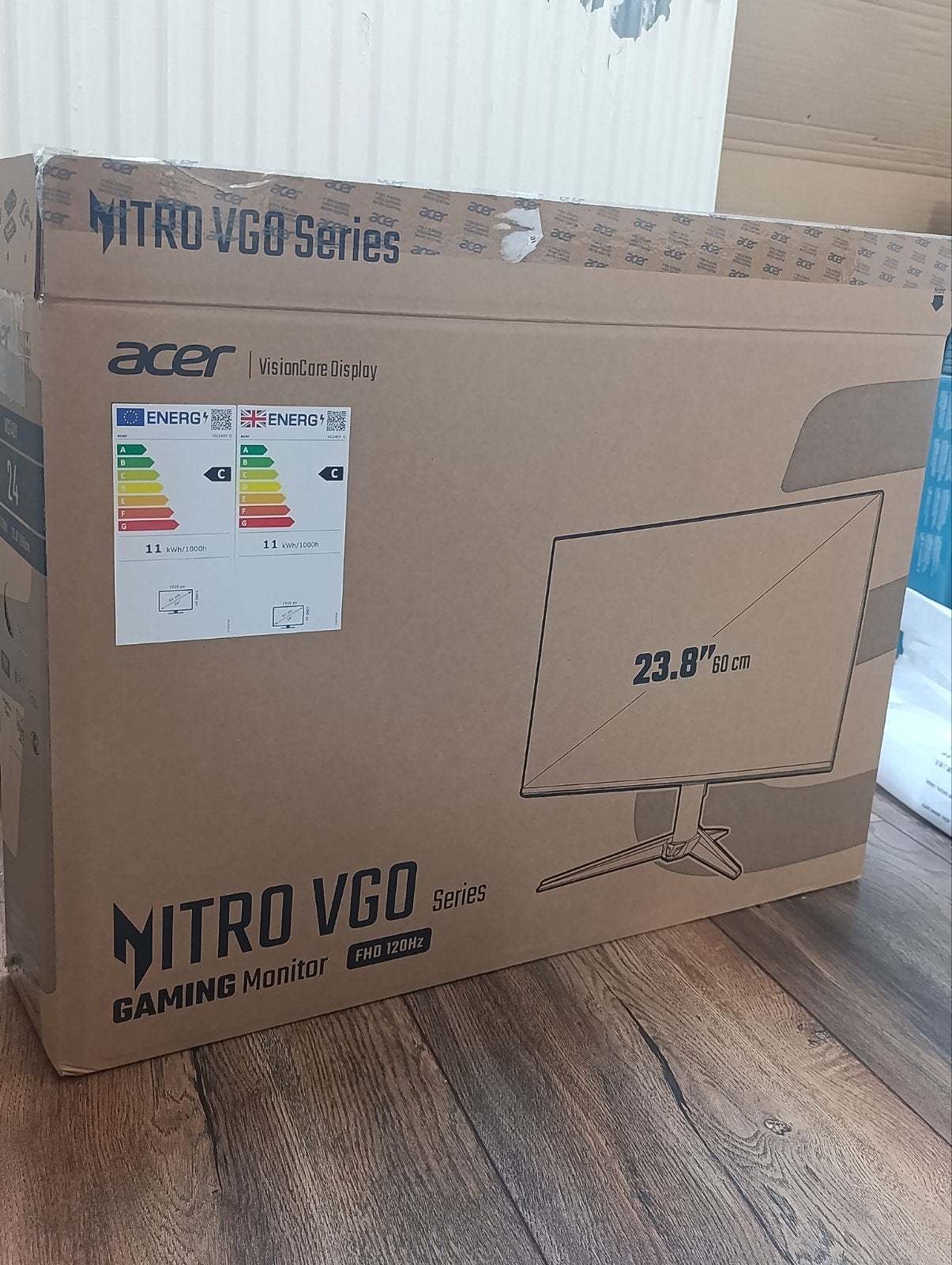 120hz FHD Acer Nitro VG0 Monitor (power kapels mee), Computers en Software, Monitoren, 101 t/m 150 Hz, Full HD, Zo goed als nieuw