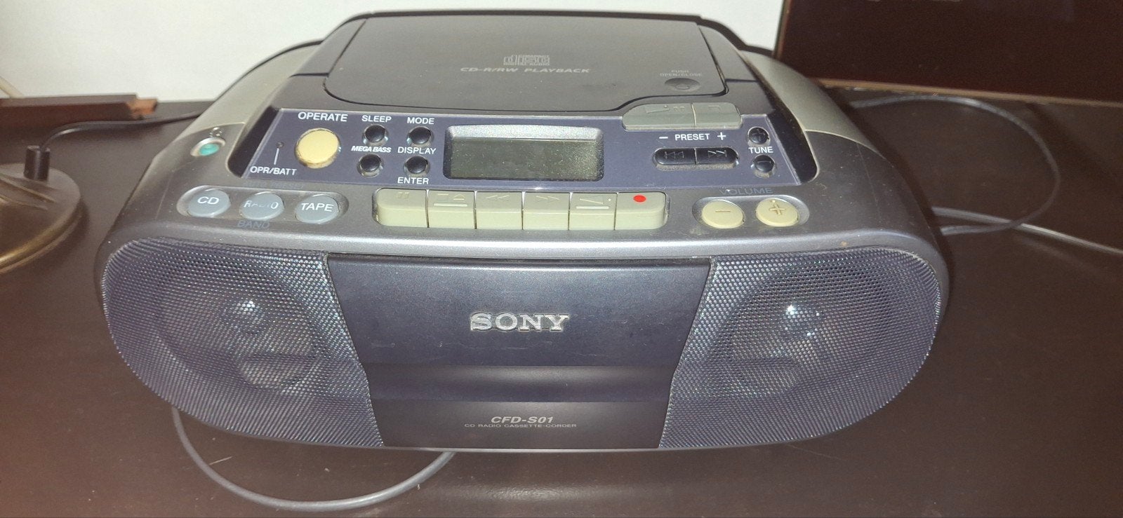 Sony CFD-S01 Draagbare CD/Cassette speler Boombox Radio, Gebruikt, Cassettedeck, Draagbaar, Ophalen of Verzenden