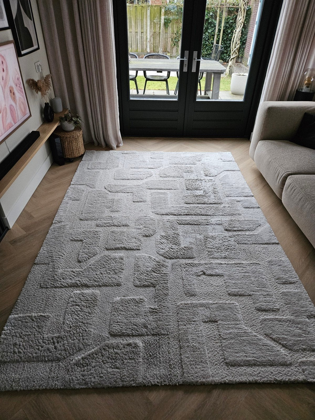 Vloerkleed creme 200 x 290, Ophalen, Gebruikt, 200 cm of meer, Scandinavisch / modern