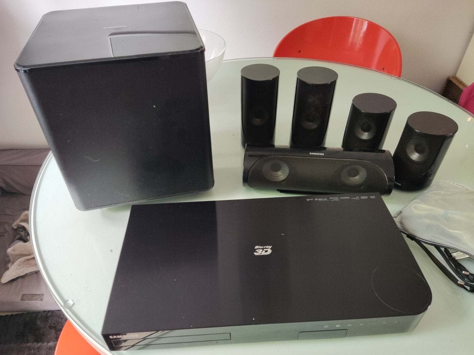 Samsung Blu-Ray set met 3D functie als nieuw., Overige merken, Blu-ray-speler, 70 watt of meer, Ophalen of Verzenden