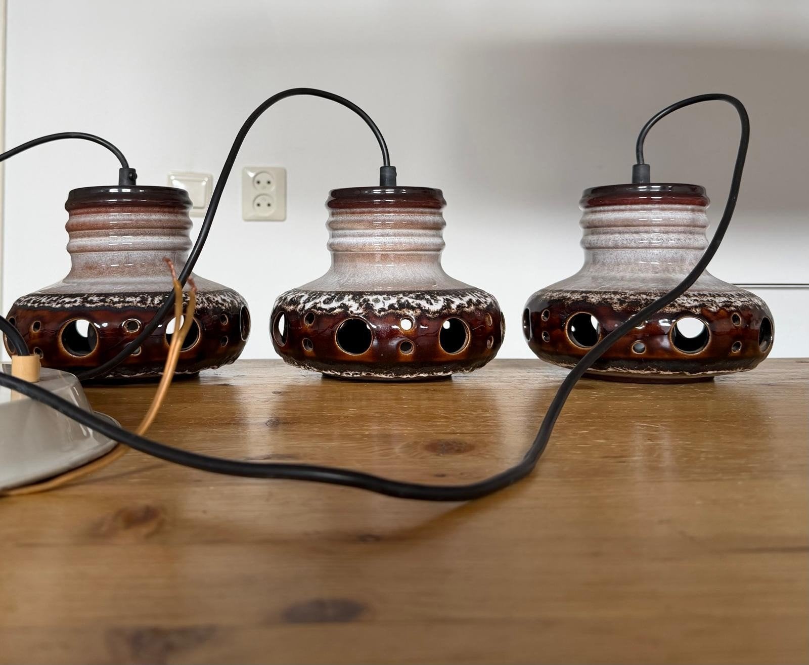 Herda Fat Lava hanglamp., Ophalen, Gebruikt, Bruin, Overige merken