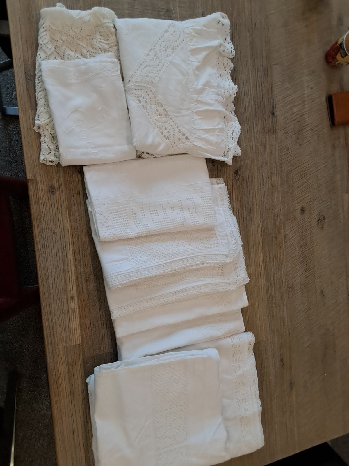 handgemaakt beddengoed in super staat uit grootmoederstijd, Ophalen of Verzenden