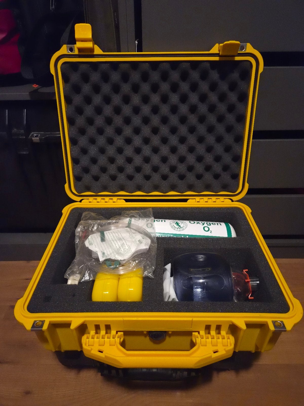 Zuurstofkoffer Duiken 2L met Flowregelaar en Pelicase, Ophalen of Verzenden, Gebruikt