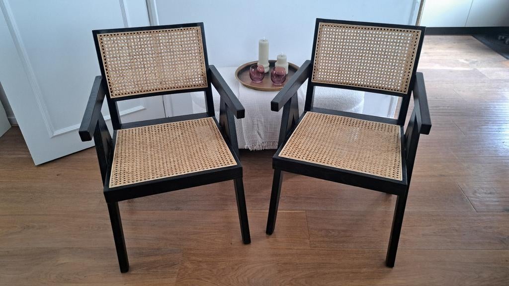 2 stuks Webbing stoelen ZGAN, type gun van woood, Ophalen, Overige materialen, Twee, Zwart