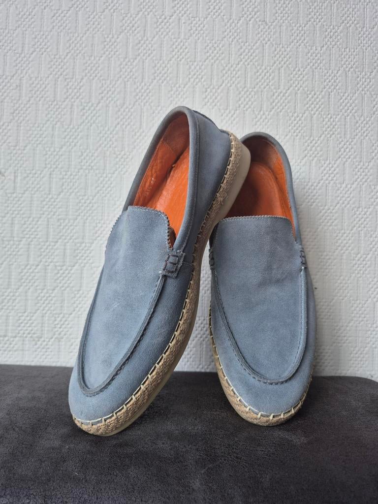 Alberto Bellini Suede Summer Loafers Blauw Maat 44, Loafers, Blauw, Ophalen of Verzenden, Gedragen