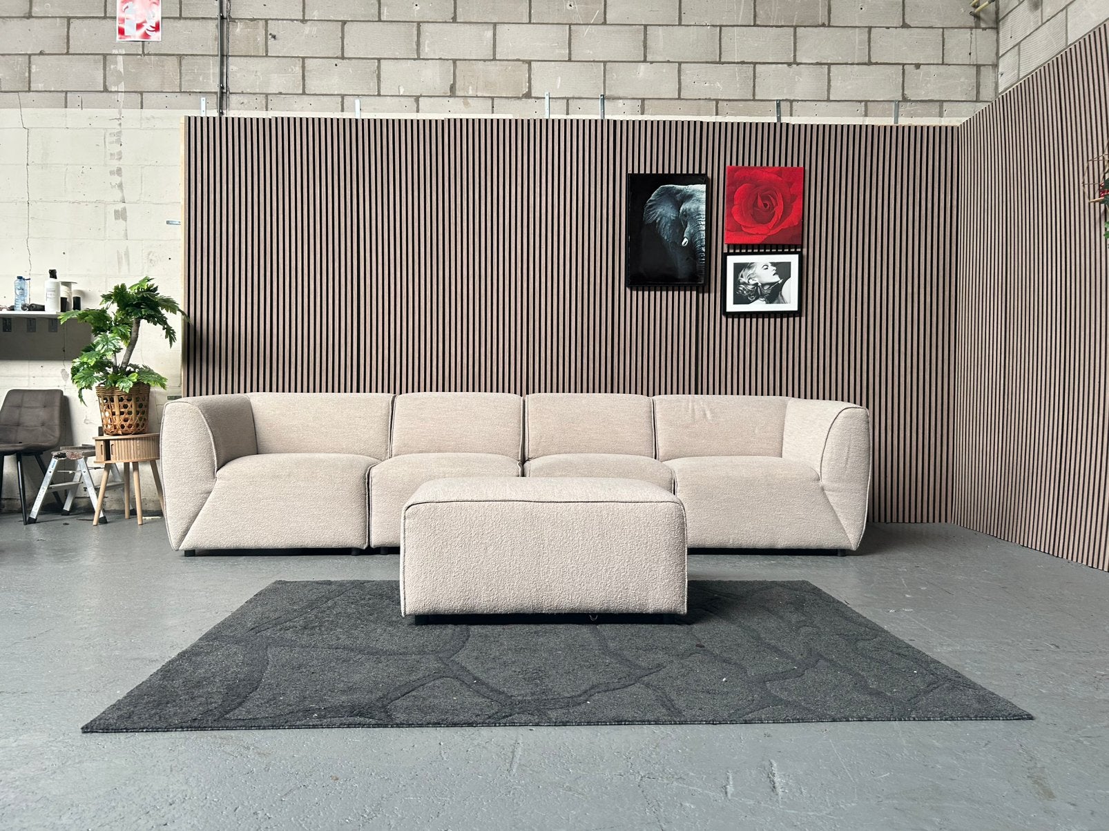 GRATIS LEVERING TEDDY ELEMENTEN BANK 340X100 GEREINIGD, Teddystof bank elementen, 300 cm of meer, Ophalen of Verzenden, Zo goed als nieuw