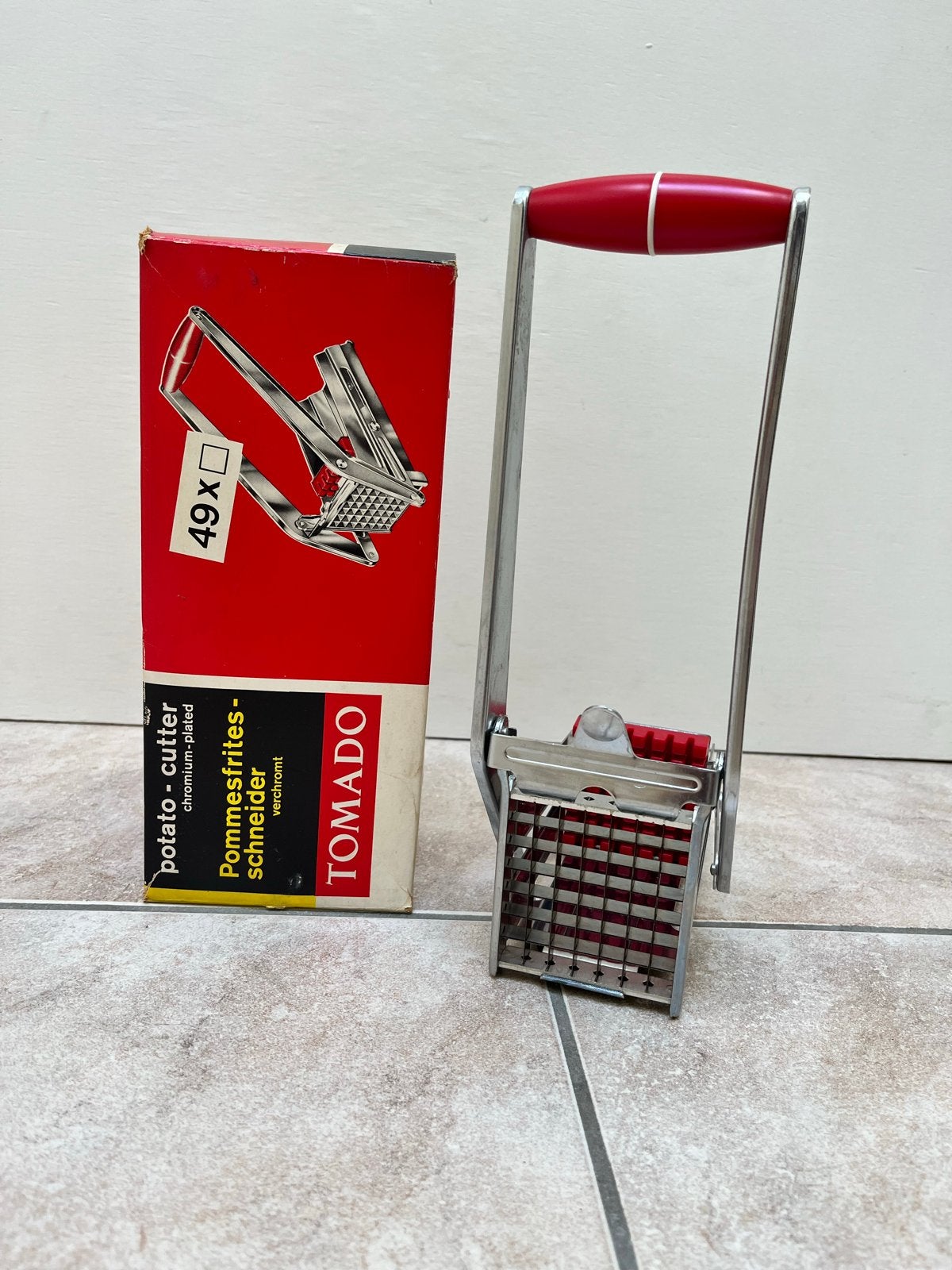 Vintage retro Tomado patatsnijder - in originele verpakking, Ophalen of Verzenden