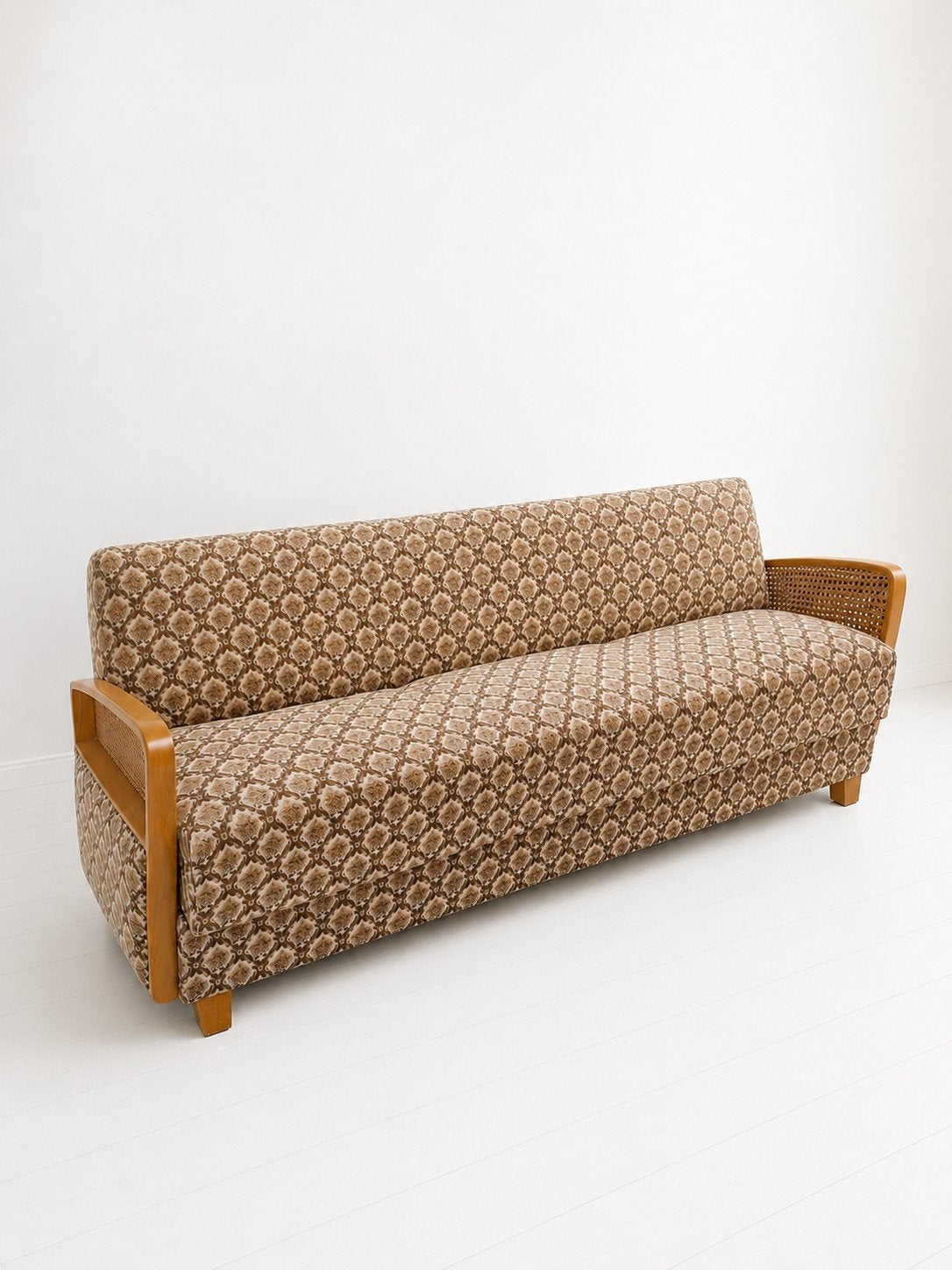 Vintage slaapbank-daybed 70s, Huis en Inrichting, Vintage, Tweepersoons, 75 tot 100 cm, Zo goed als nieuw