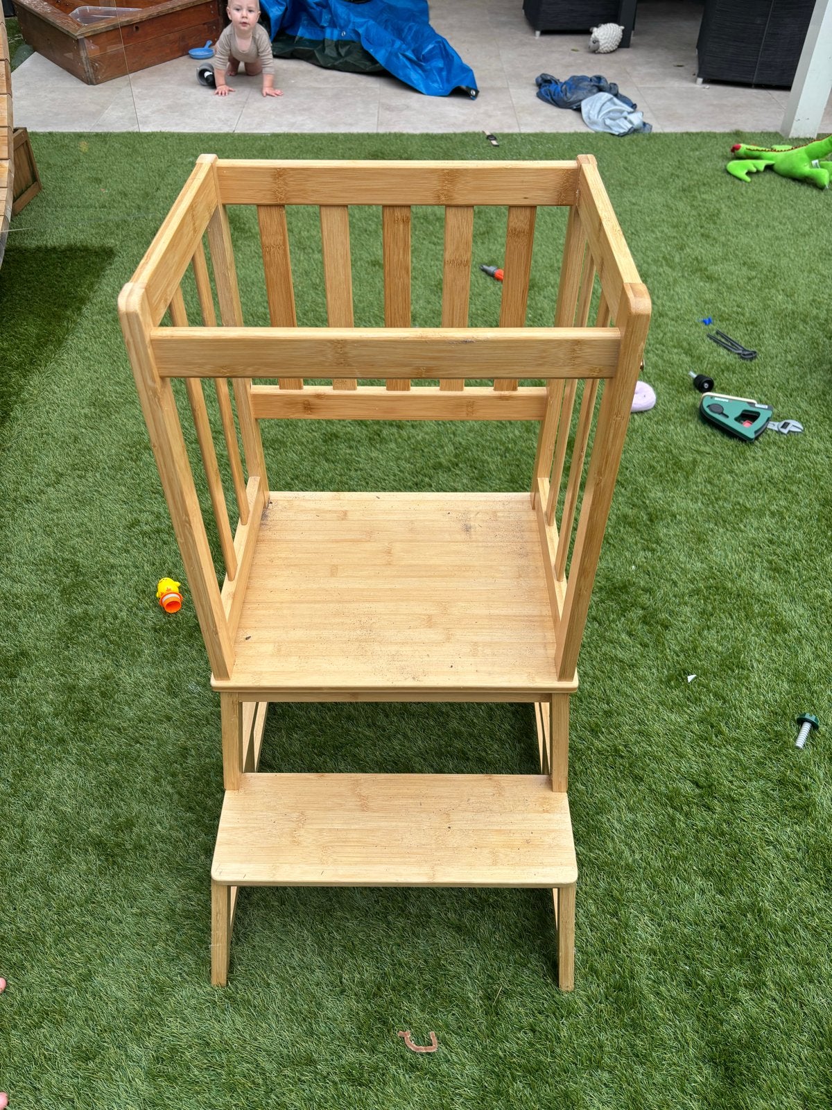 Houten leertoren / keukenhulp voor kinderen, Ophalen, Zo goed als nieuw
