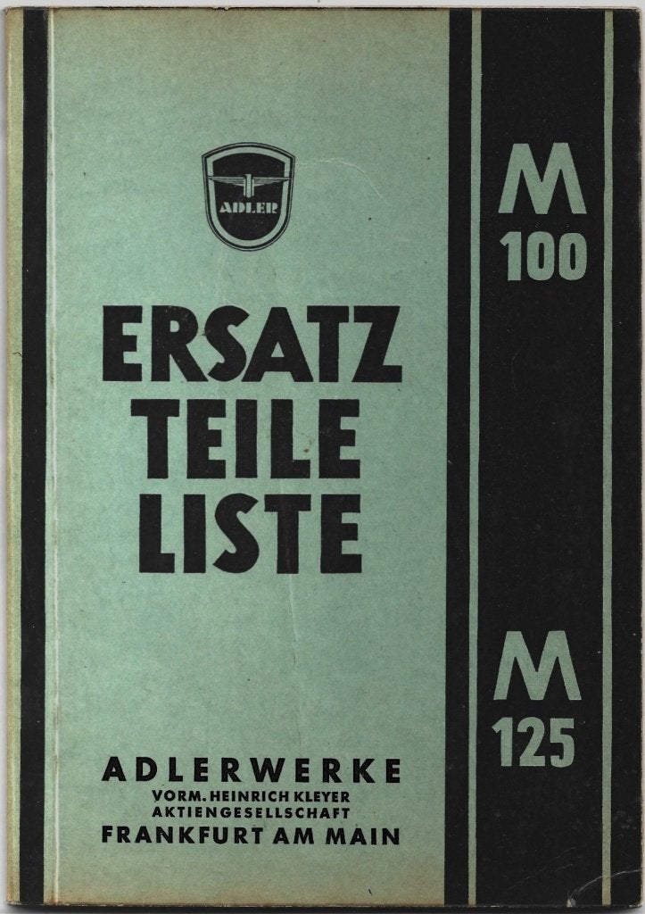 Adler M100 Adler M125 Ersatzteile Liste (6106z), Verzenden, Overige merken
