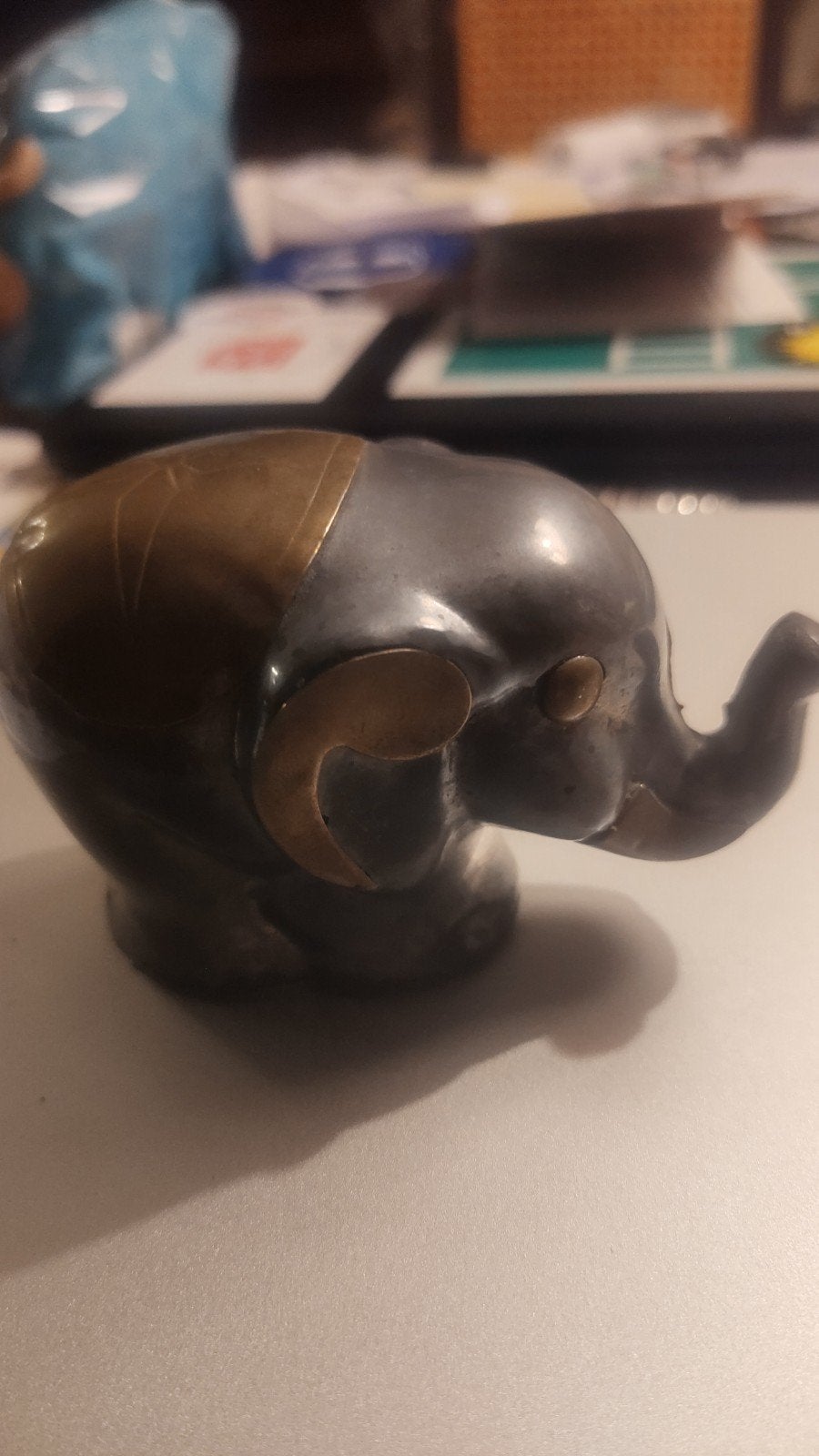 Decoratieve olifant van tin en messing, Ophalen of Verzenden