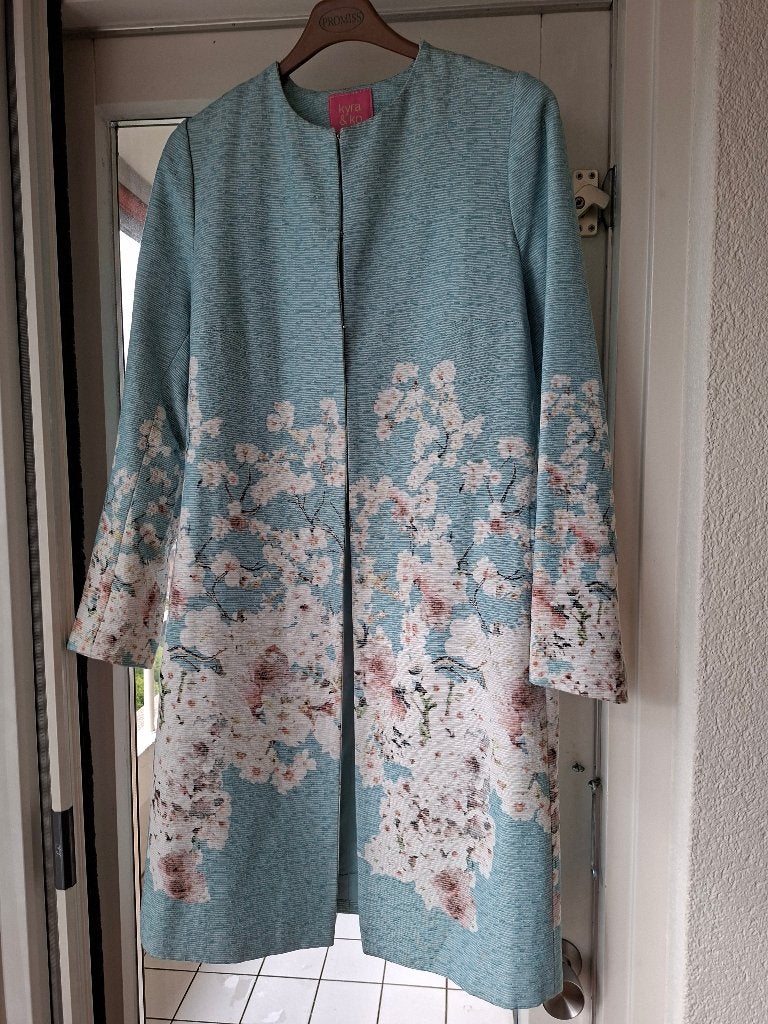 Lange lichtblauwe blazer maat 40 Kyra en Co, Kleding | Dames, Maat 38/40 (M), Blauw, Ophalen of Verzenden, Jasje