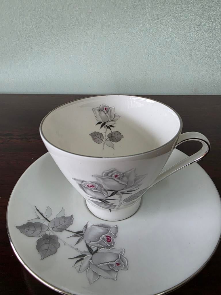 Koffieservies Bavaria Black Rose – set 6 pers, Huis en Inrichting, Keuken | Servies, Gebruikt, Compleet servies, Overige stijlen