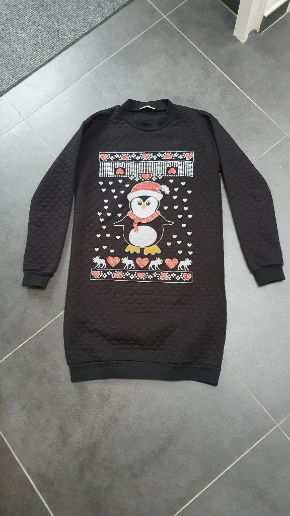 Jurk / trui Maat M - kerst, Ophalen of Verzenden, Zo goed als nieuw, Maat 38/40 (M), Zwart
