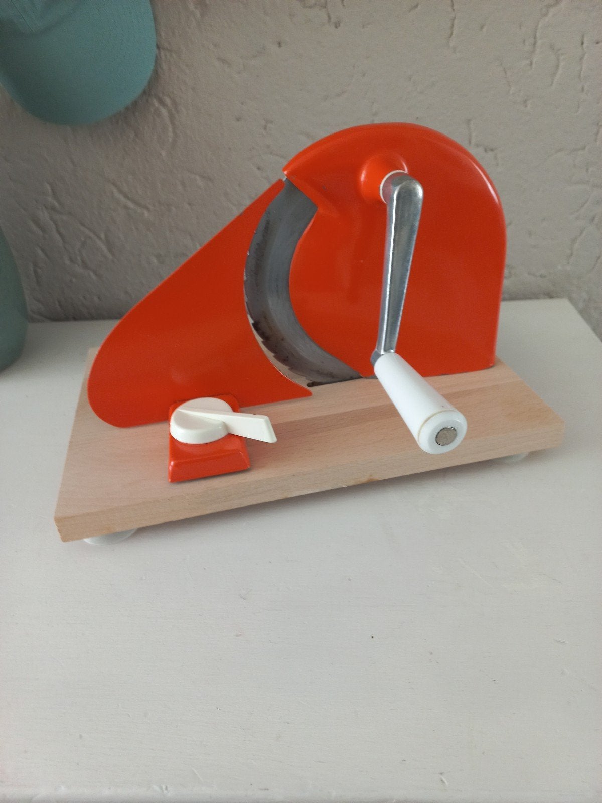 Vintage retro broodsnijmachine brood snijmachine handmatig, Ophalen
