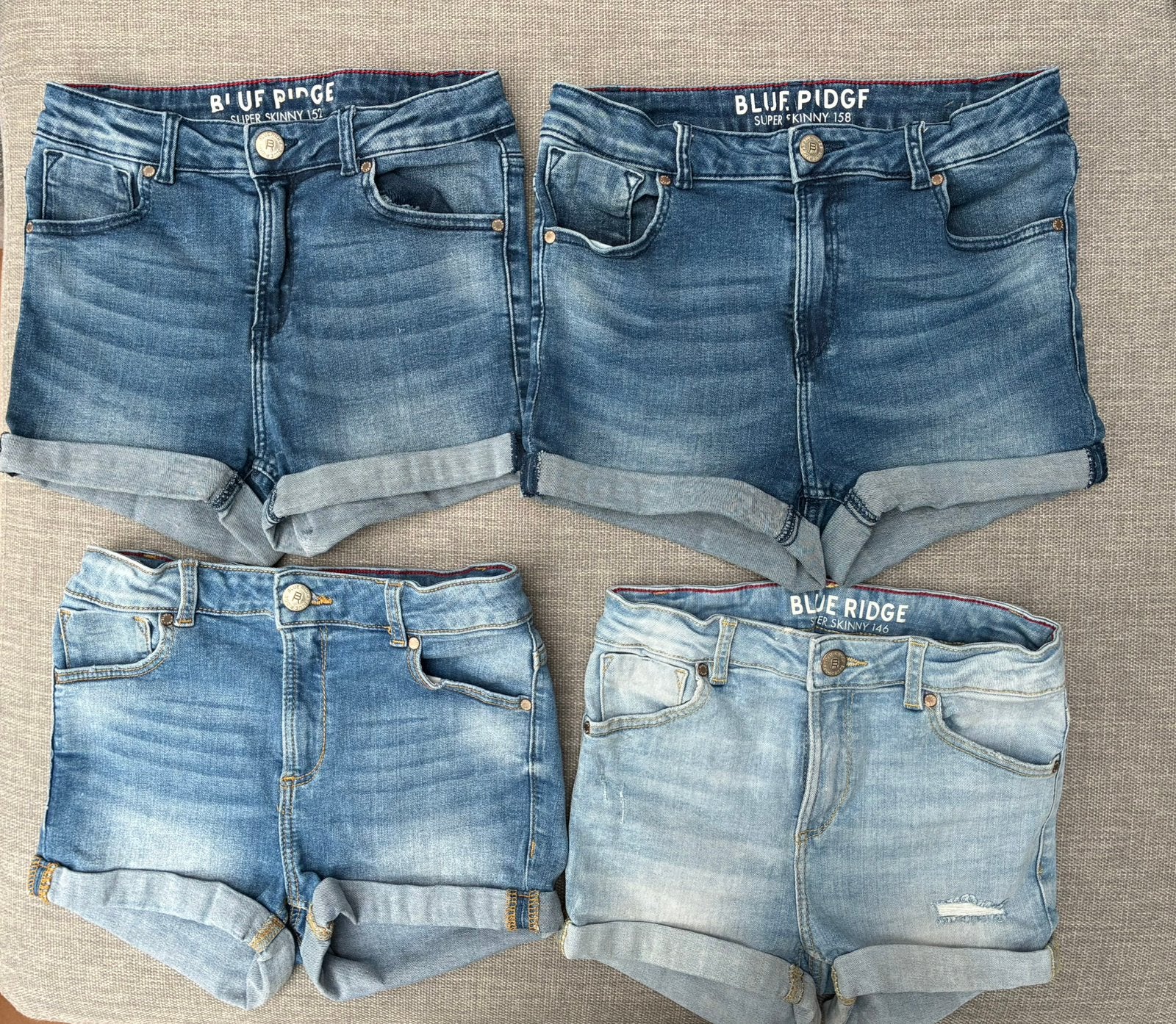 Blue Ridge, denim jeans short, maten 2x 146, 152, 158, Ophalen of Verzenden, Gebruikt, Meisje