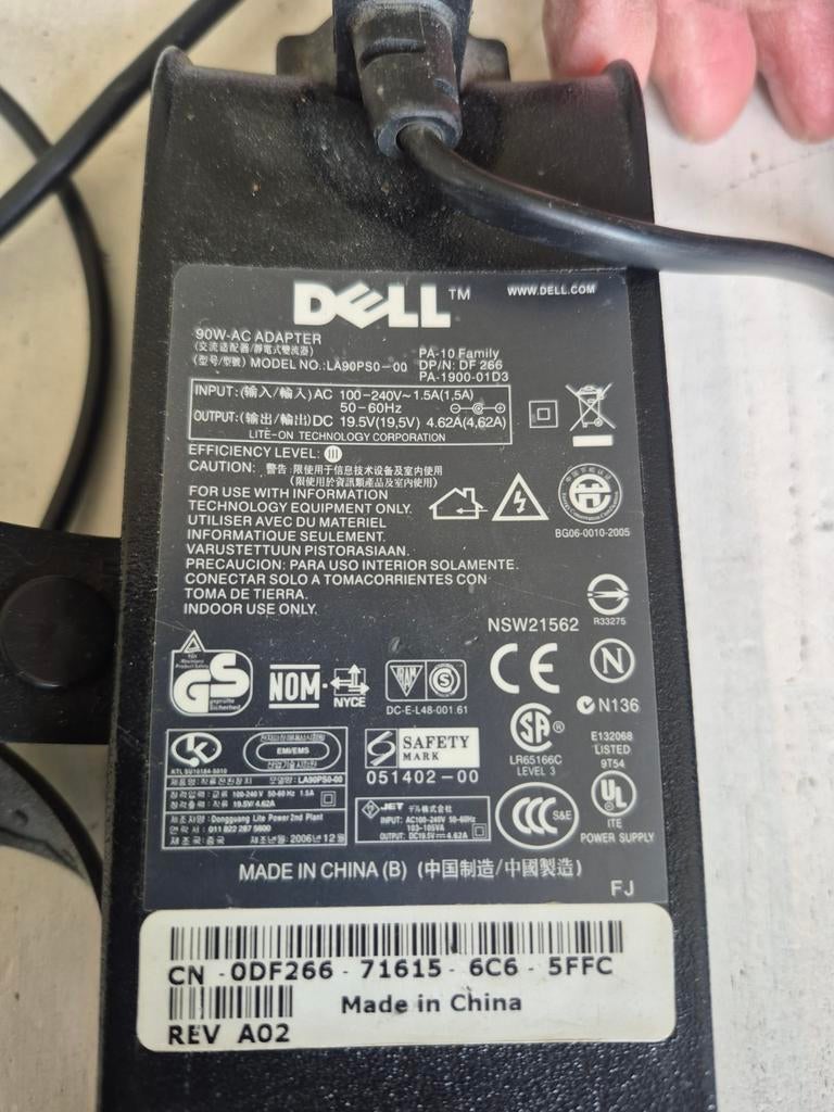 Dell 90W AC Adapter PA-10 Family ODF266, Ophalen of Verzenden, Gebruikt, Dell